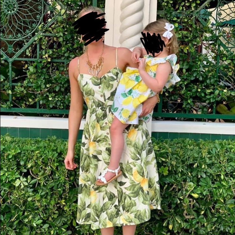 H&M lemon linen blend dress
